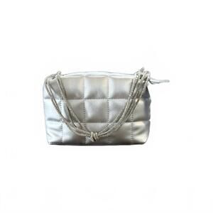 NEW CEJON quilted box bag in silver